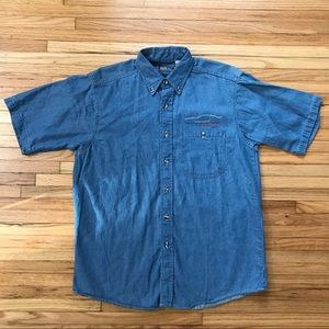 Vintage TEAM MUSTANG Chambray Button-down